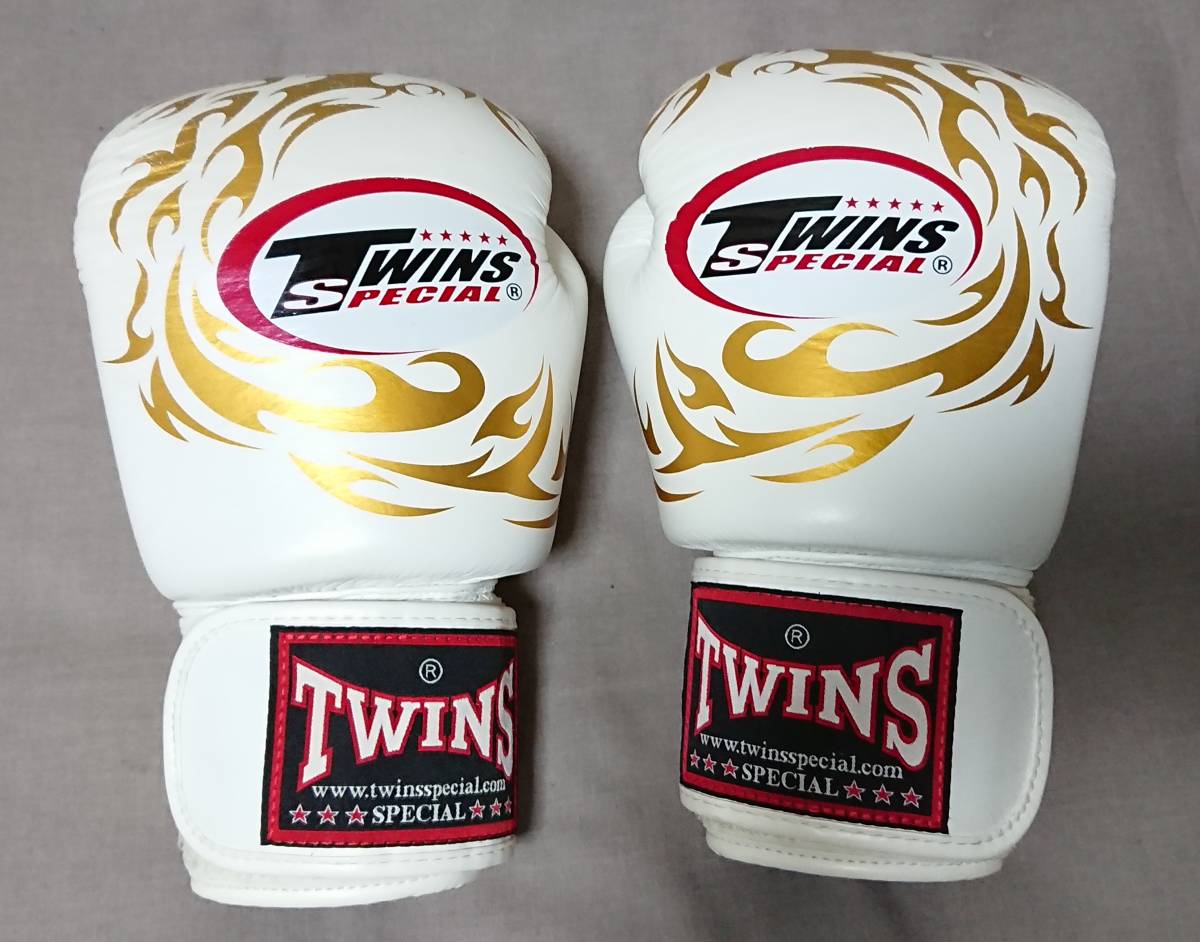 Twins ボクシンググローブ 12oz 本革製 フェニックス ホワイト 12oz