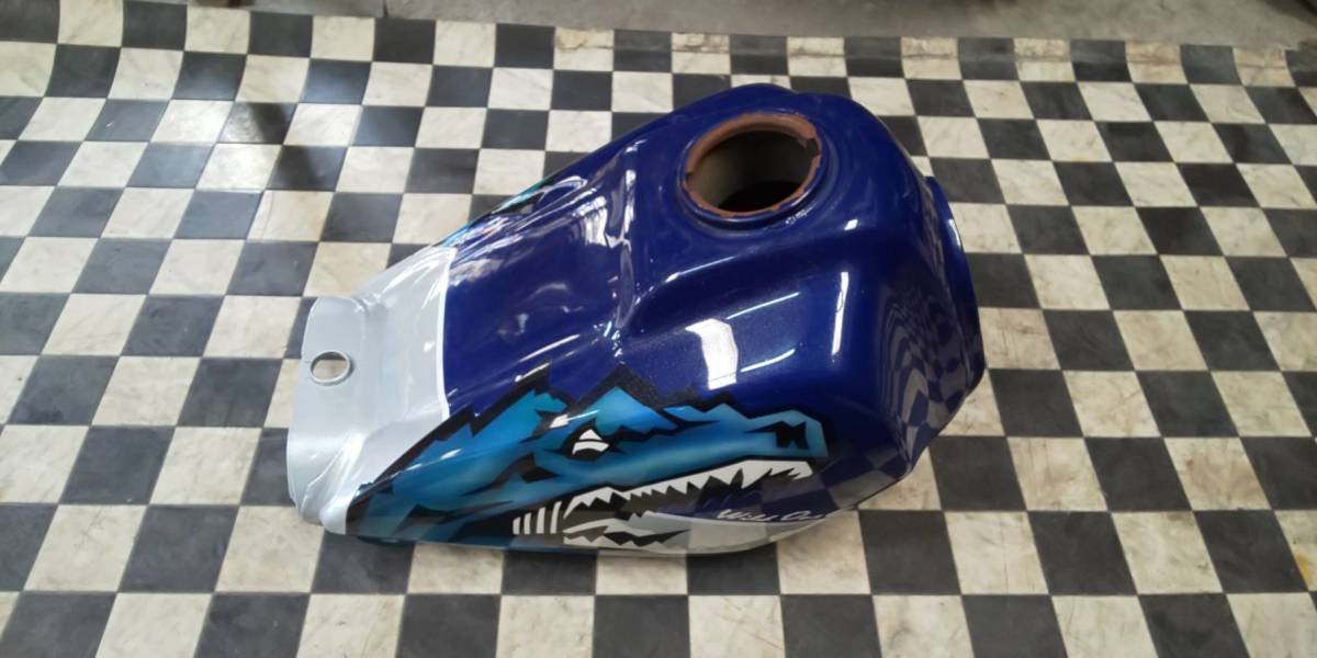 ヤマハ TW用 純正フューエルタンク 中古 オールペン ゴジラ 青 200 225 