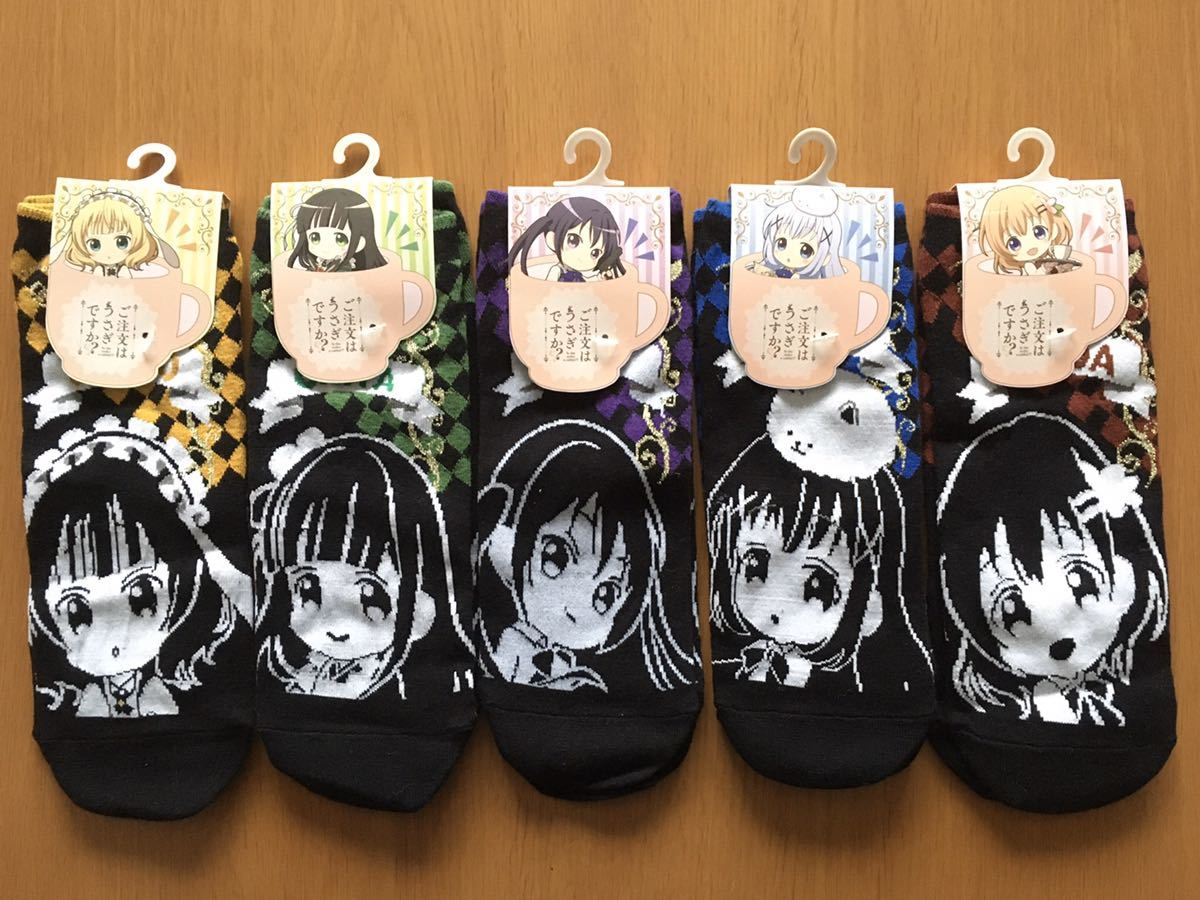 【新品】ご注文はうさぎですか？ 靴下 ソックス しまむら 5点セット サイズ 25～27cm＊ココア チノ リゼ 千夜 シャロ