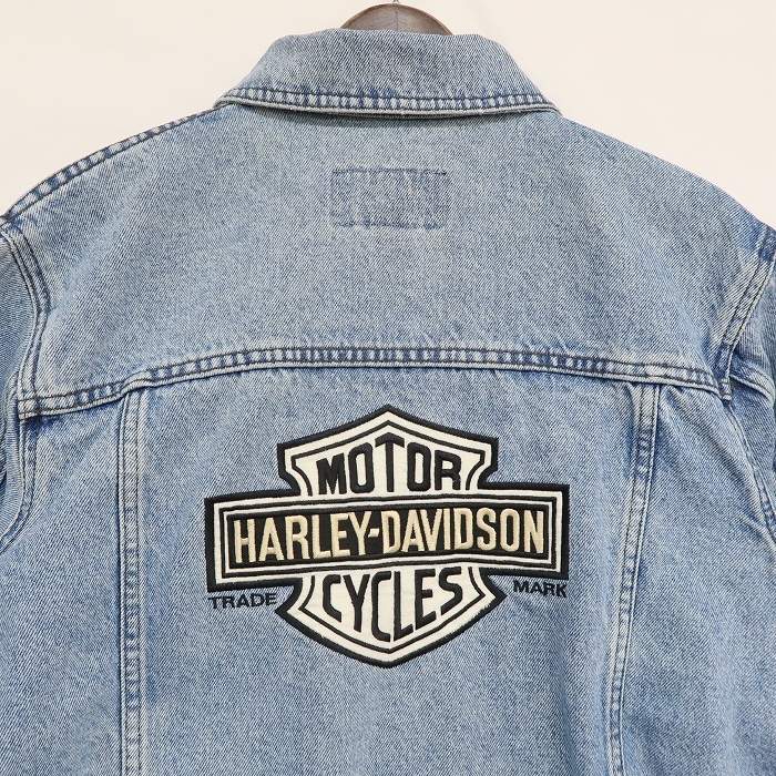 HARLEY-DAVIDSON デニム JKT サイズ M 古着 カナダ製 ハーレー ダビッドソン ジャケット ジージャン Gジャン 刺繍 MA2112