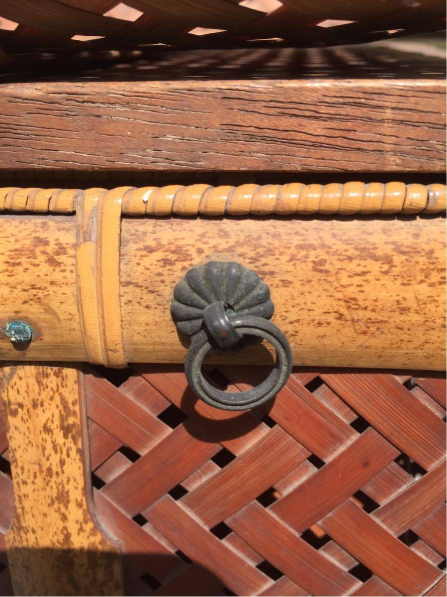 骨董 古民具 竹細工 竹籠 魚籠 びく 2段重ね 椅子 釣り具 渓流釣り 風流 木工 竹工芸 売買されたオークション情報 Yahooの商品情報をアーカイブ公開 オークファン Aucfan Com