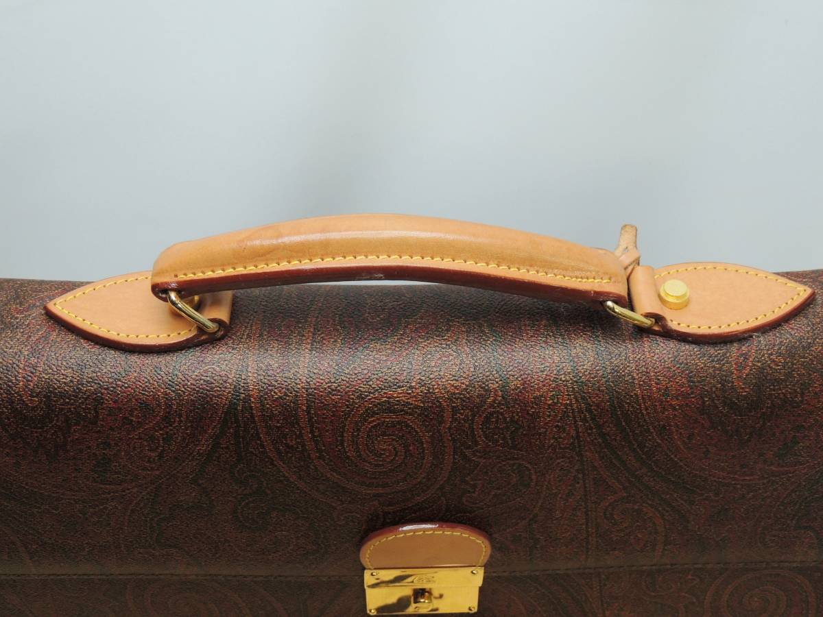 1* ETRO ペイズリー柄 ビジネスバッグ ブリーフケース レザー