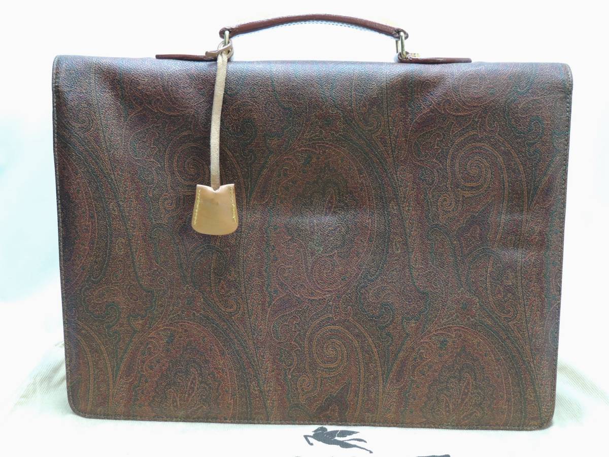 1* ETRO ペイズリー柄 ビジネスバッグ ブリーフケース レザー