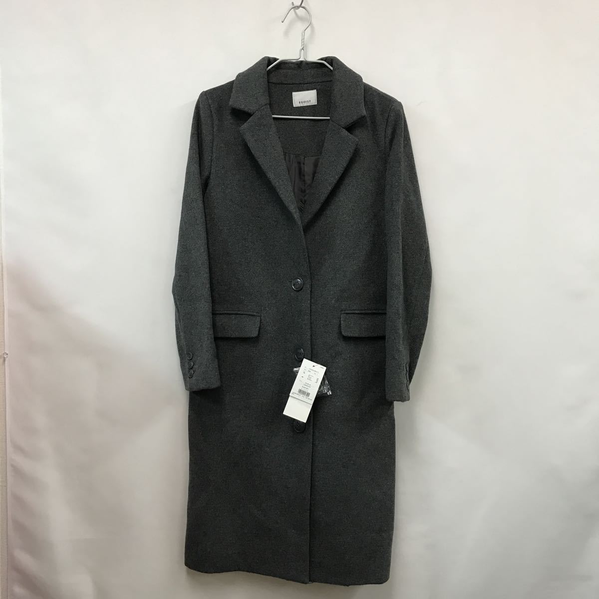 エゴイスト Egoist 定価円 Sサイズ チェスターコート ロング コート チャコール グレー ジャケット コート 売買されたオークション情報 Yahooの商品情報をアーカイブ公開 オークファン Aucfan Com