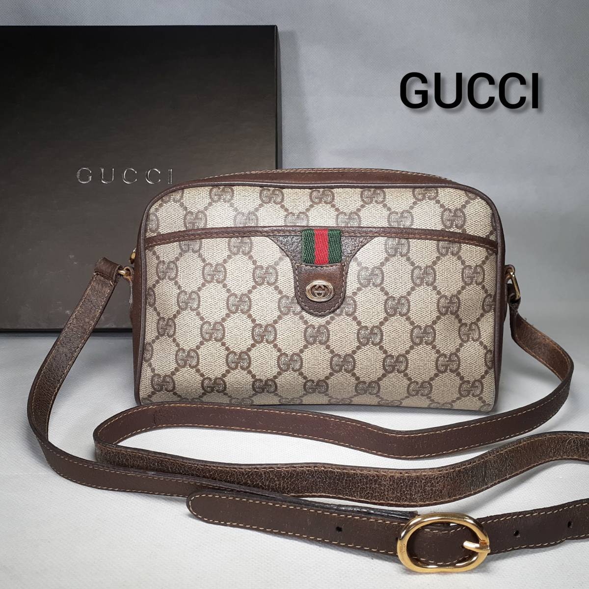 新品，得価 良品 1円 GUCCI グッチ シェリーライン ショルダーバッグ ブラウン GG柄 ヴィンテージ(その他)｜売買されたオークション情報、yahooの商品情報をアーカイブ公開 - オークファン かばん、バッグ
