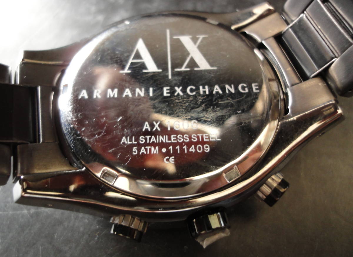 期間限定 特価品 ARMANI EXCHANGE AX 1606 5ATM 111409 アルマーニ エクスチェンジ 腕時計 ジャンク品 ...