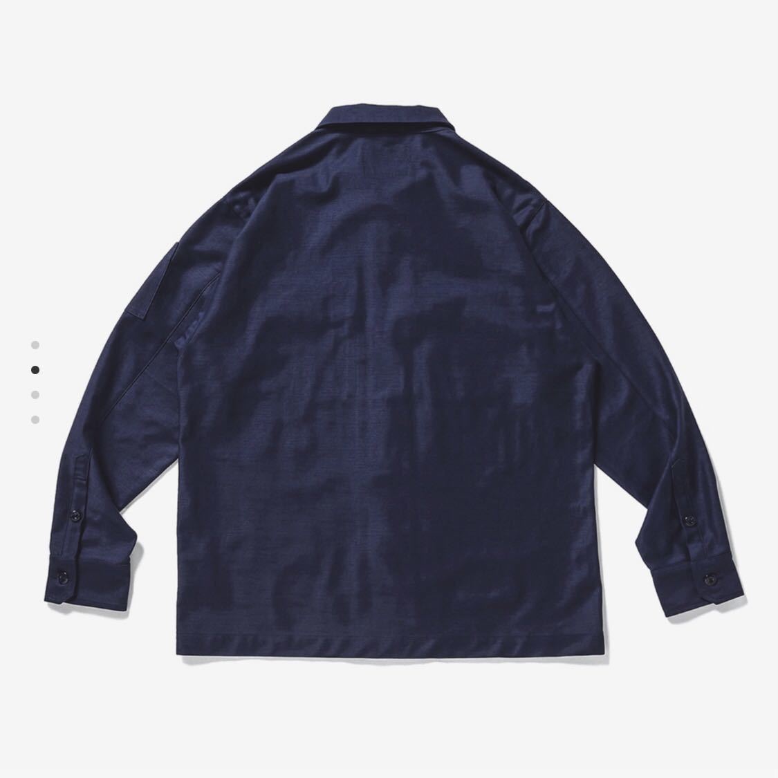 明細付 新品 BUDS LS XL 04 WTAPS 20AW COTTON. SATIN SHIRT ネイビー 