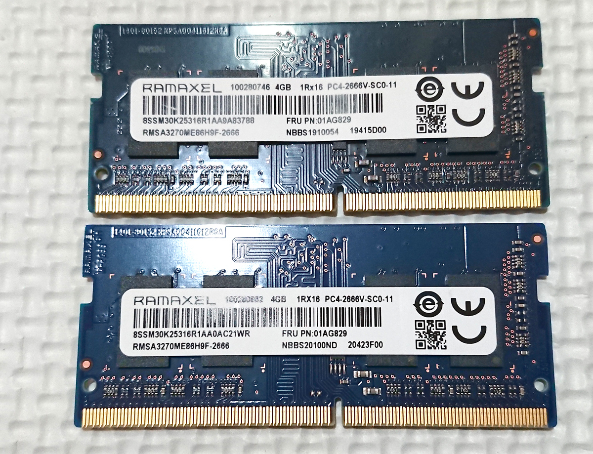 新作入荷，正規品 NO.66 RAMAXEL DDR4- PC4-2666ノートPC用メモリ