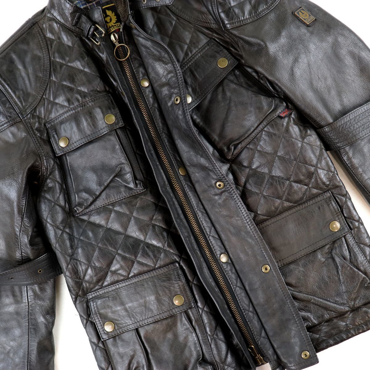 ベルスタッフ パンサージャケット レザー 黒系 M メンズ 牛革 
