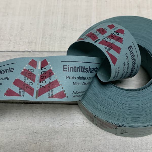 ドイツ　ロールチケット　5色　1ロール500枚×2500枚セット　ストライプ　検）アンティーク　輸入雑貨　ラッピング　コラージュタグ紙もの 052・Ａ-1379 アメリカチケット 券売機ロール紙 チョコレート : エフケイ