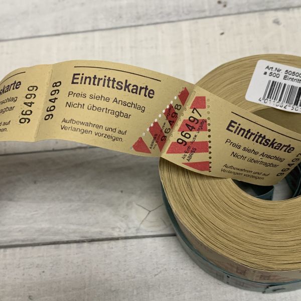 ドイツ　ロールチケット　5色　1ロール500枚×2500枚セット　ストライプ　検）アンティーク　輸入雑貨　ラッピング　コラージュタグ紙もの 052・Ａ-1379 アメリカチケット 券売機ロール紙 チョコレート : エフケイ