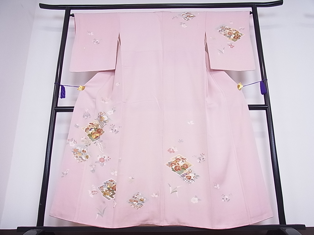 平和屋着物□極上 創業460年・千總 訪問着 駒刺繍 辻が花 金彩