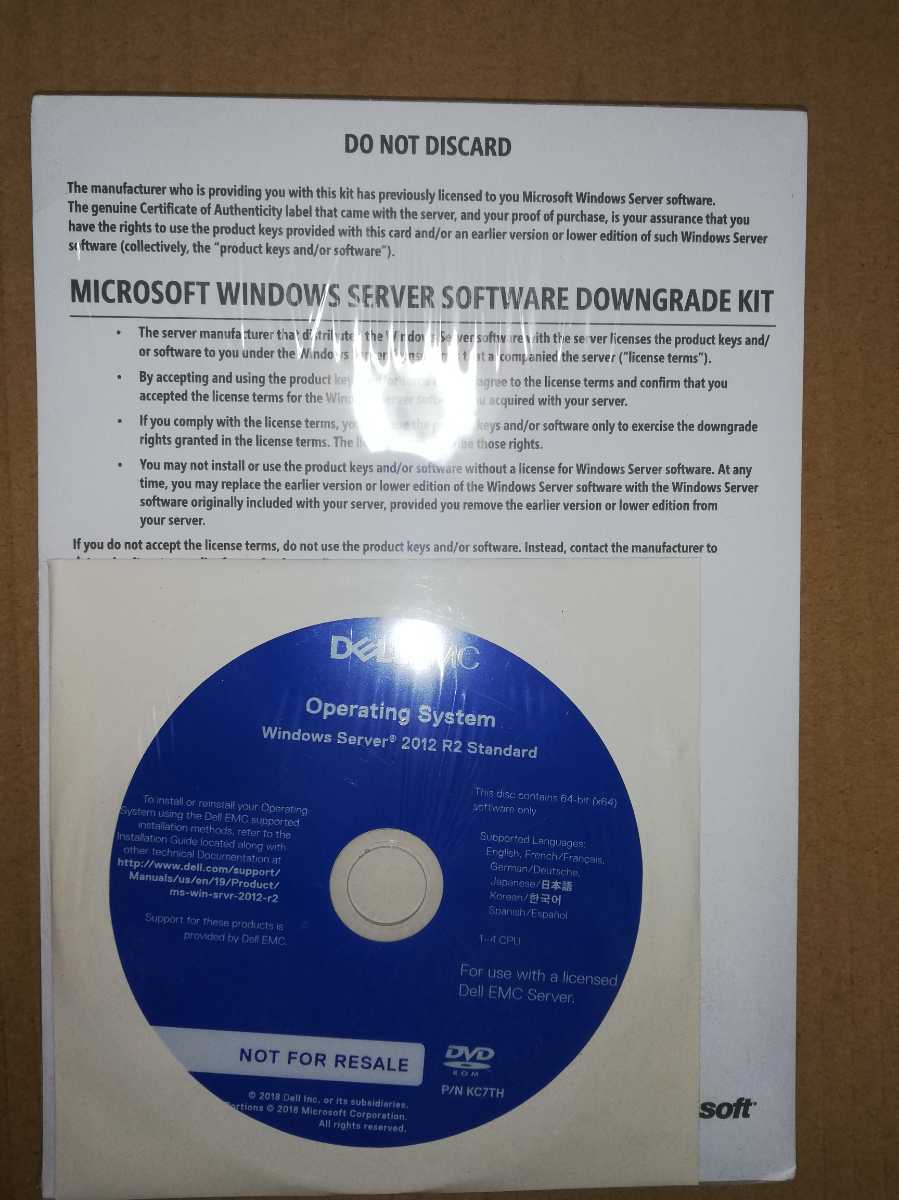 サーバー 新品未開封 Dell EMC Windows Server 2019 Standard(16 Core