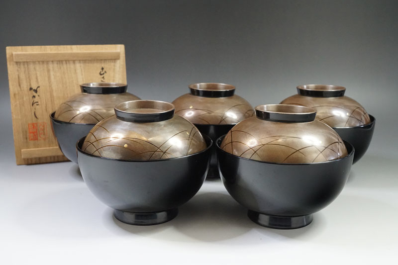 春慶塗り 丸盆 5枚 5枚セット 無形文化財 能代春慶塗り 漆器 天然