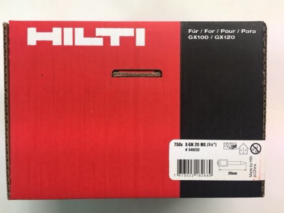 送料無料，新作 HILTI ヒルティ ガスピンのみ GX100/GX120/GX3用 X-GN20MX 750本 ガス無し 税込(その他)｜売買されたオークション情報、yahooの商品情報をアーカイブ公開 - オークファン 内装材料一般
