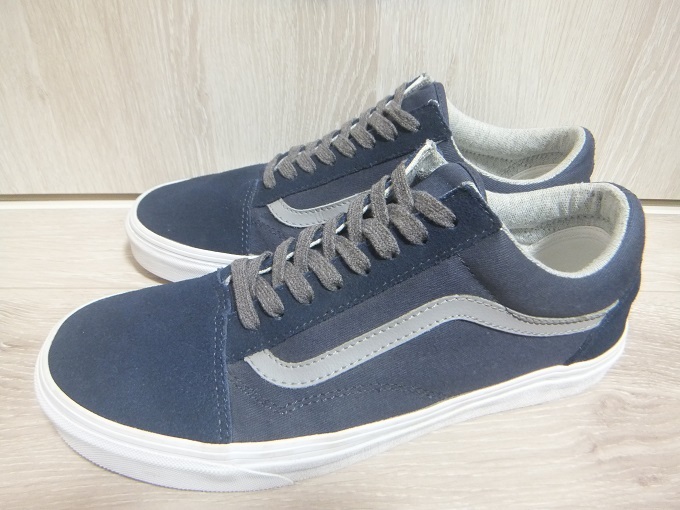 VANS OLD SKOOL 28cm ネイビー/グレー☆バンズ オールドスクール 紺/灰