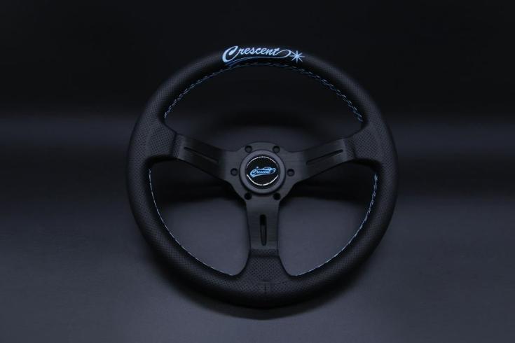 即納】Crescent オリジナルステアリング 330mm ライトブルー パーツ
