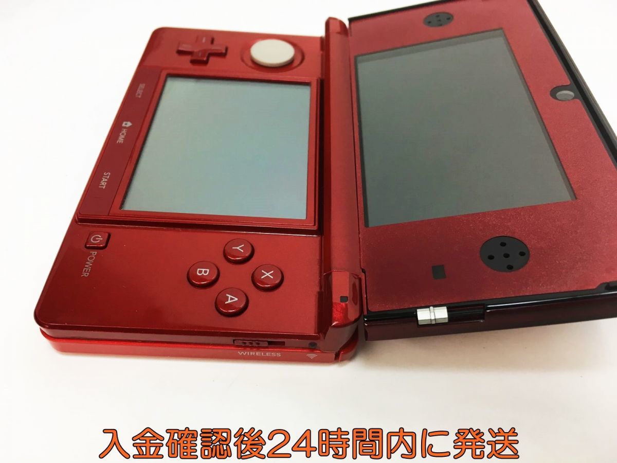1円】ニンテンドー3DS フレアレッド 本体 任天堂 初期化動作○ 1A0201