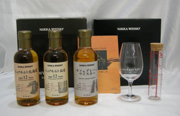 人気セール，新作 1000円スタート 酒3本セット NIKKA MY BLEND KIT ニッカ ピュアモルト北海道12年/仙台12年/カフェグレーンウイスキー 未開栓 付属品有 V863(セット、詰め合わせ)｜売買されたオークション情報、yahoo セット、詰め合わせ