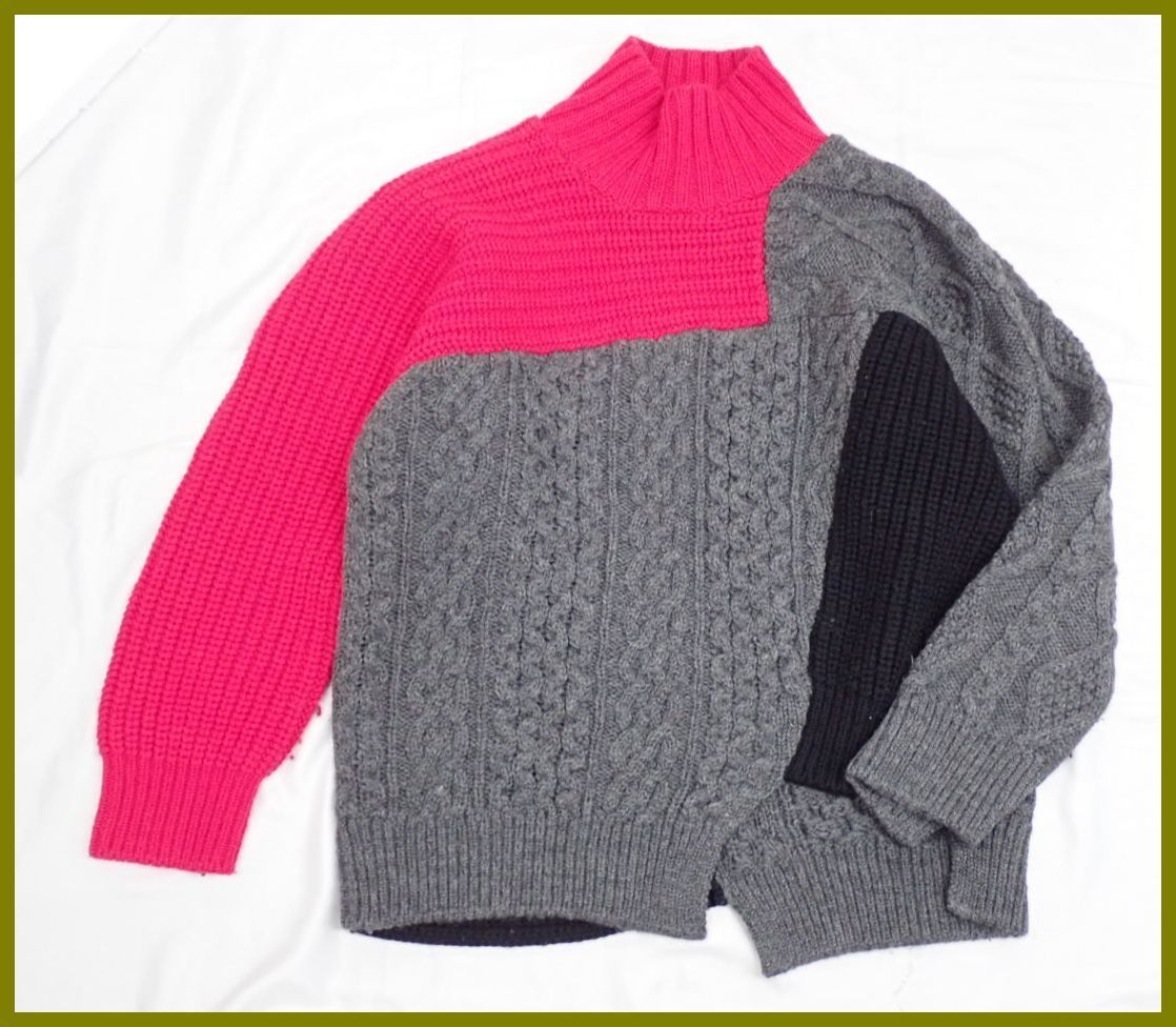 ☆kolor/カラー 18AW ハイネック 切替ニット/セーター 1/メンズM相当 