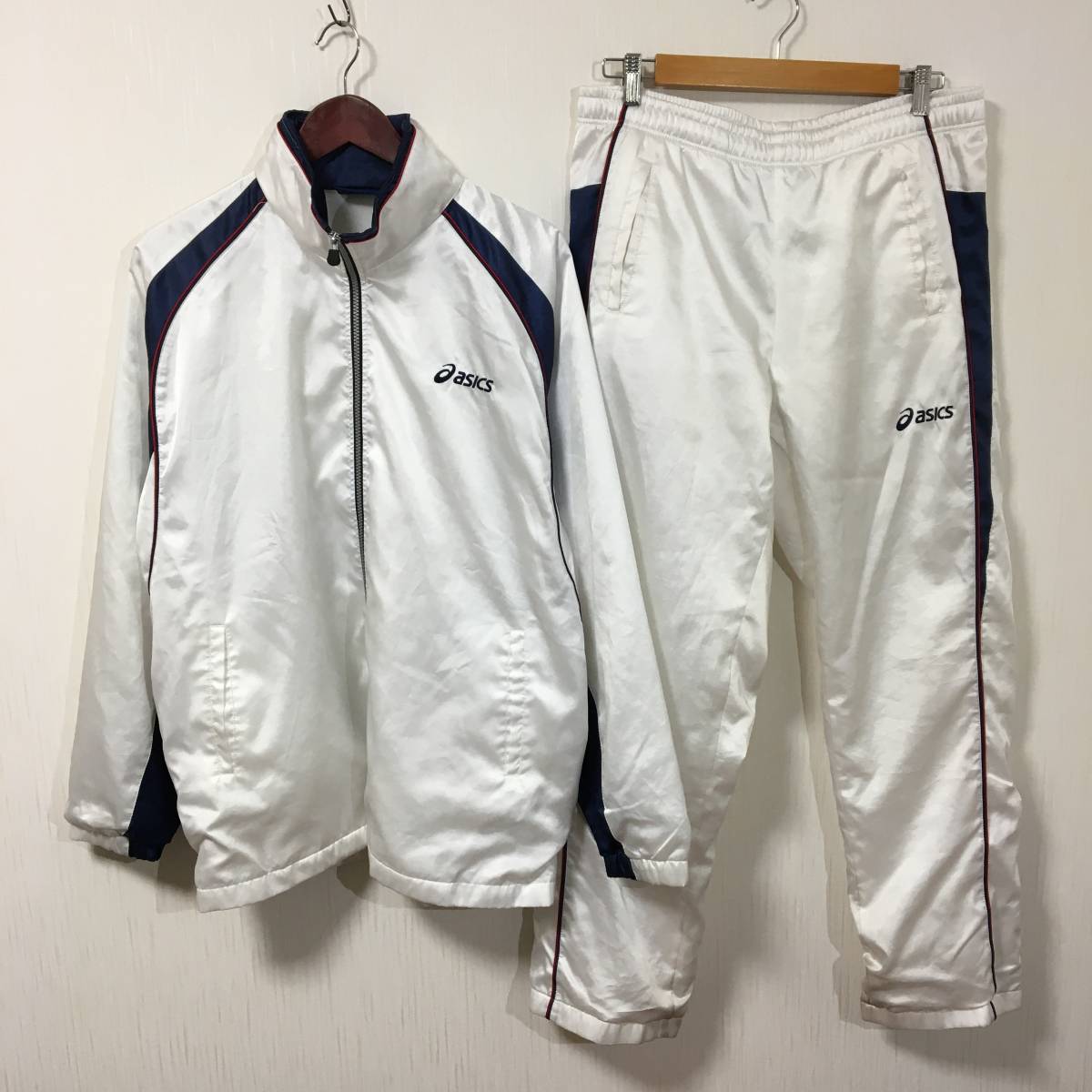 100%新品，低価 asics アシックス ウインドブレーカー 上下セット セットアップ メンズLサイズ スポーツウェア トレーニング ジョギング 80-197(アシックス)｜売買されたオークション情報、yahooの商品情報をア ナイロン