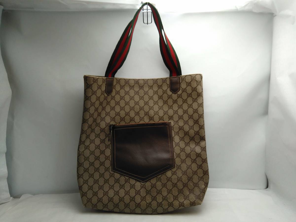 GUCCI オールドグッチ シェリーライン PVC ショルダーバッグ グッチ GG