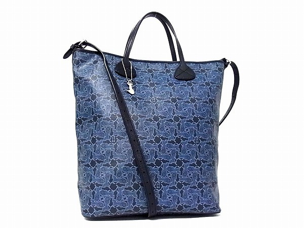 トートバッグ CELINE セリーヌ 馬車 Cサルキー ネイビー ハンドバッグ 