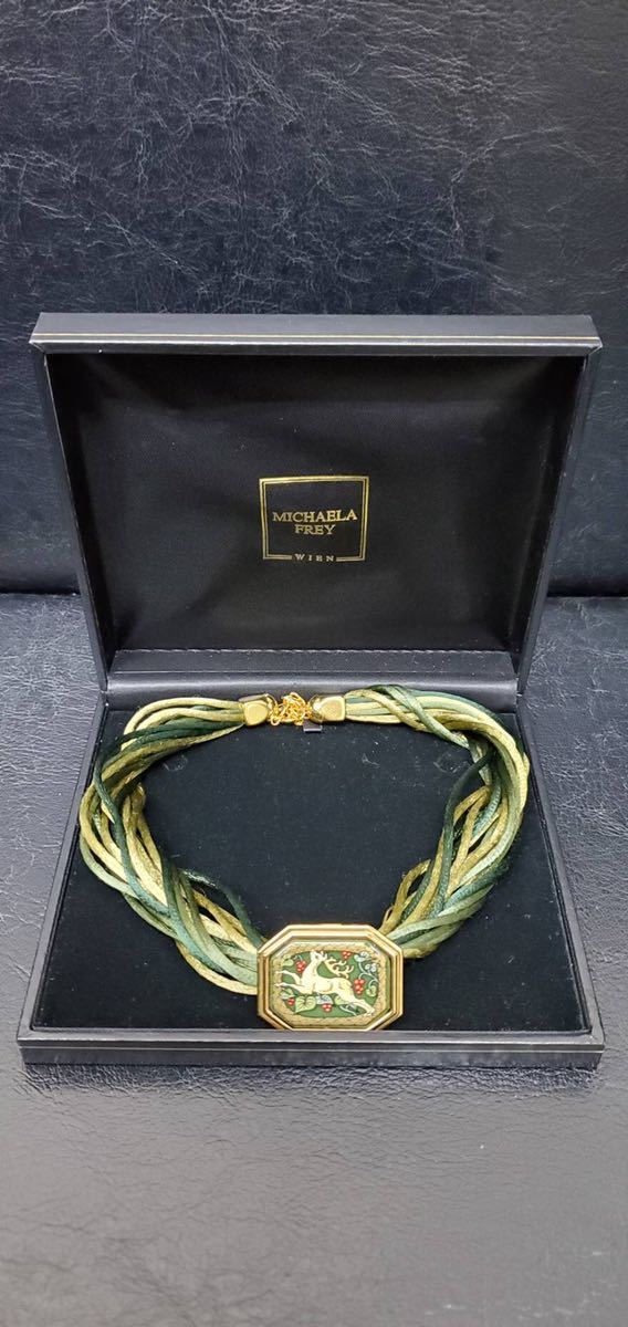 美品 MICHAELA FREY WIEN ミカエラフレイ チョーカーネックレス MICHAELA FREY WIEN/ミカエラフレイ ネックレス チョーカー 七宝 箱