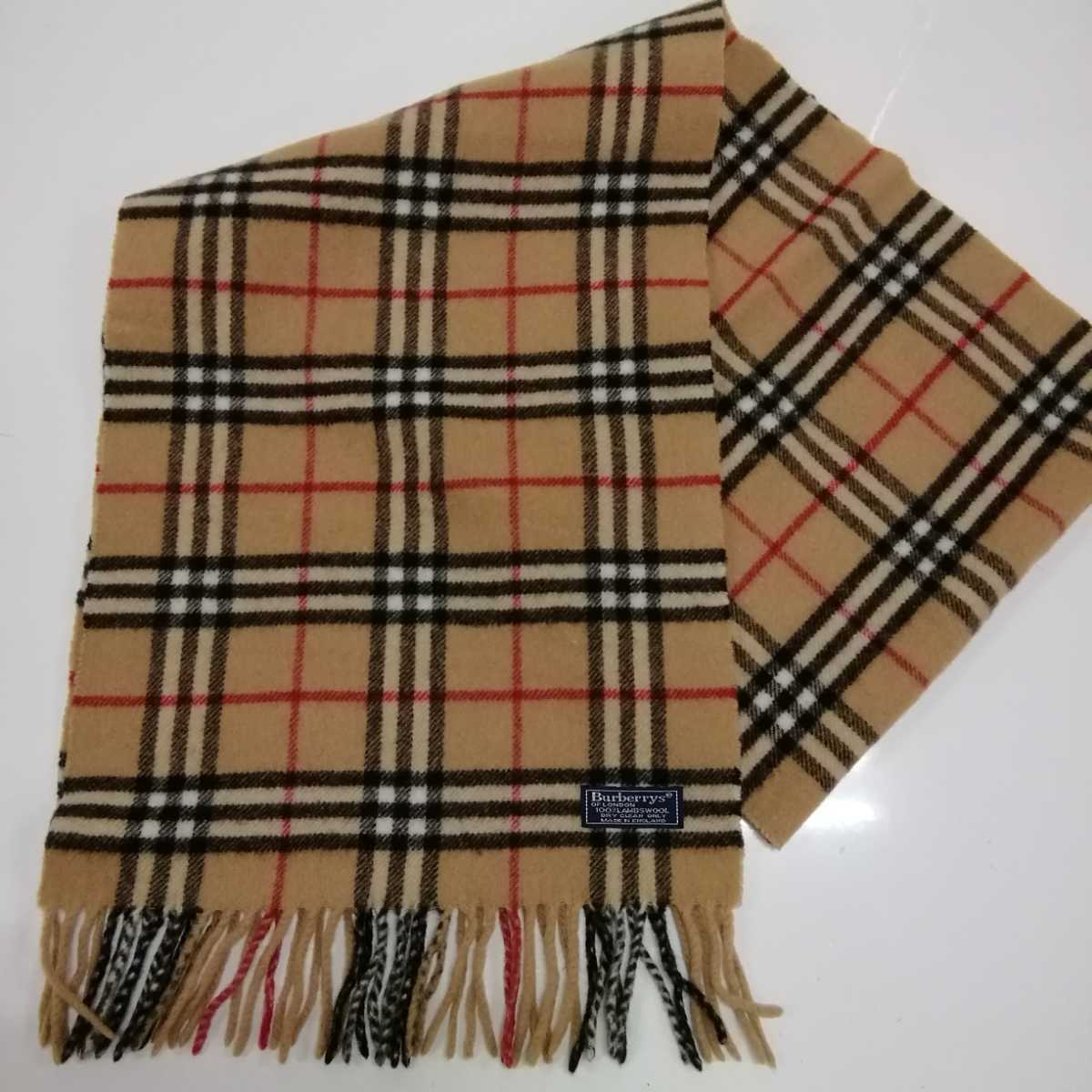 新品 Burberrys バーバリー ノバチェック マフラー カシミヤ ベージュ 