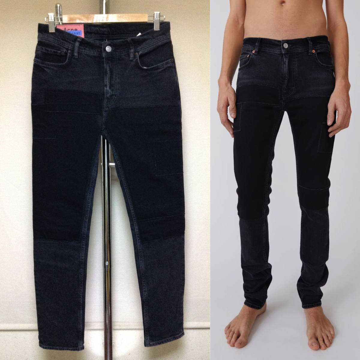 新品 30-30 Acne Studios north デニムパンツ スキニー 黒 ブラック 