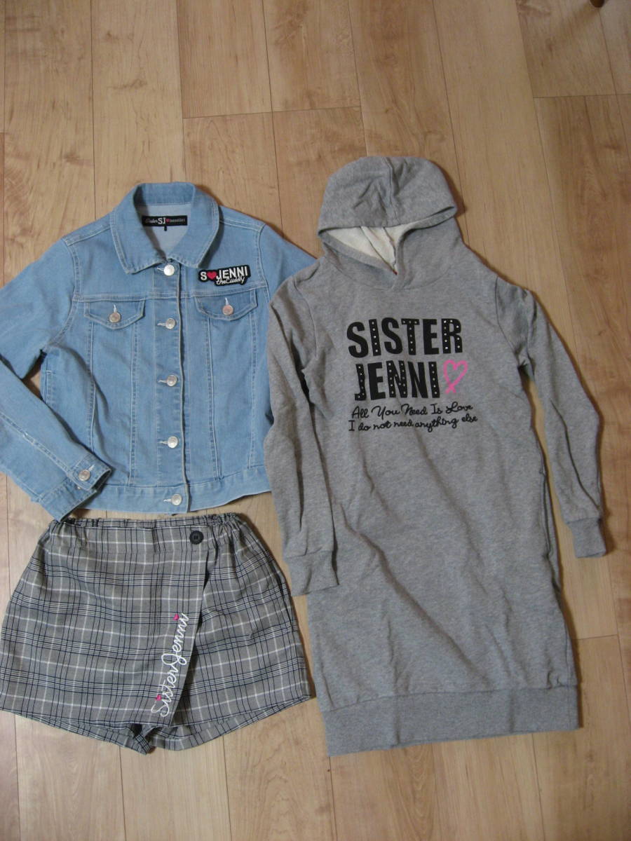 Sister Jenni シスタージェニィ 3点セット ガールズ ジュニア 女の子 160サイズ デニムジャケット スウェットワンピ他 ジャケット 上着 売買されたオークション情報 Yahooの商品情報をアーカイブ公開 オークファン Aucfan Com