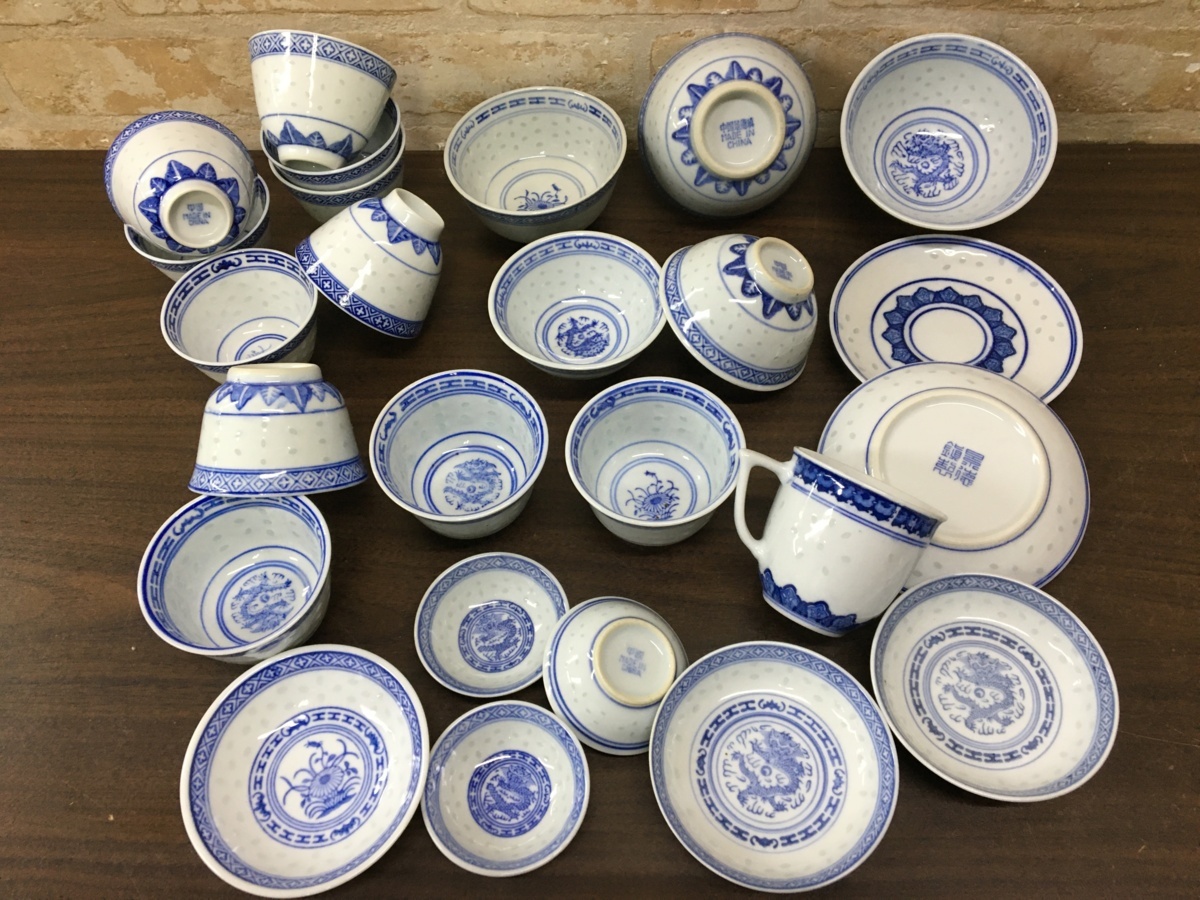 茶碗 蛍手 景徳鎮・ヴィンテージ蛍手透かし煎茶碗 ティーポット 景徳鎮