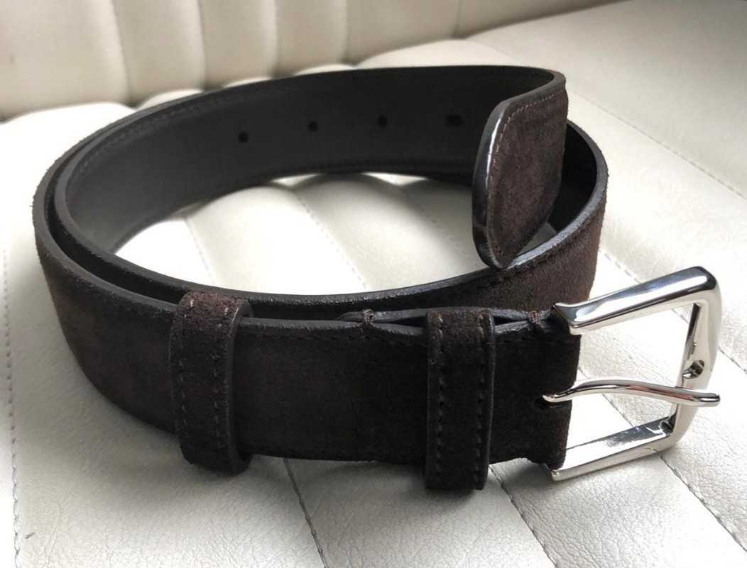 美品 Loro Piana ロロピアーナ ベルト 75/30 ブラウン スエード J&M