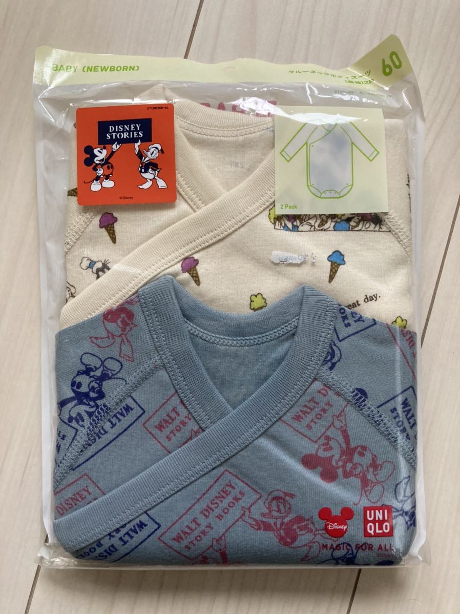 ユニクロ クルーネックボディスーツ 長袖 肌着 ロンパース ベビー 60 ディズニー 男の子 女の子 ミッキー ドナルドダック 60 64cm 以下 売買されたオークション情報 Yahooの商品情報をアーカイブ公開 オークファン Aucfan Com