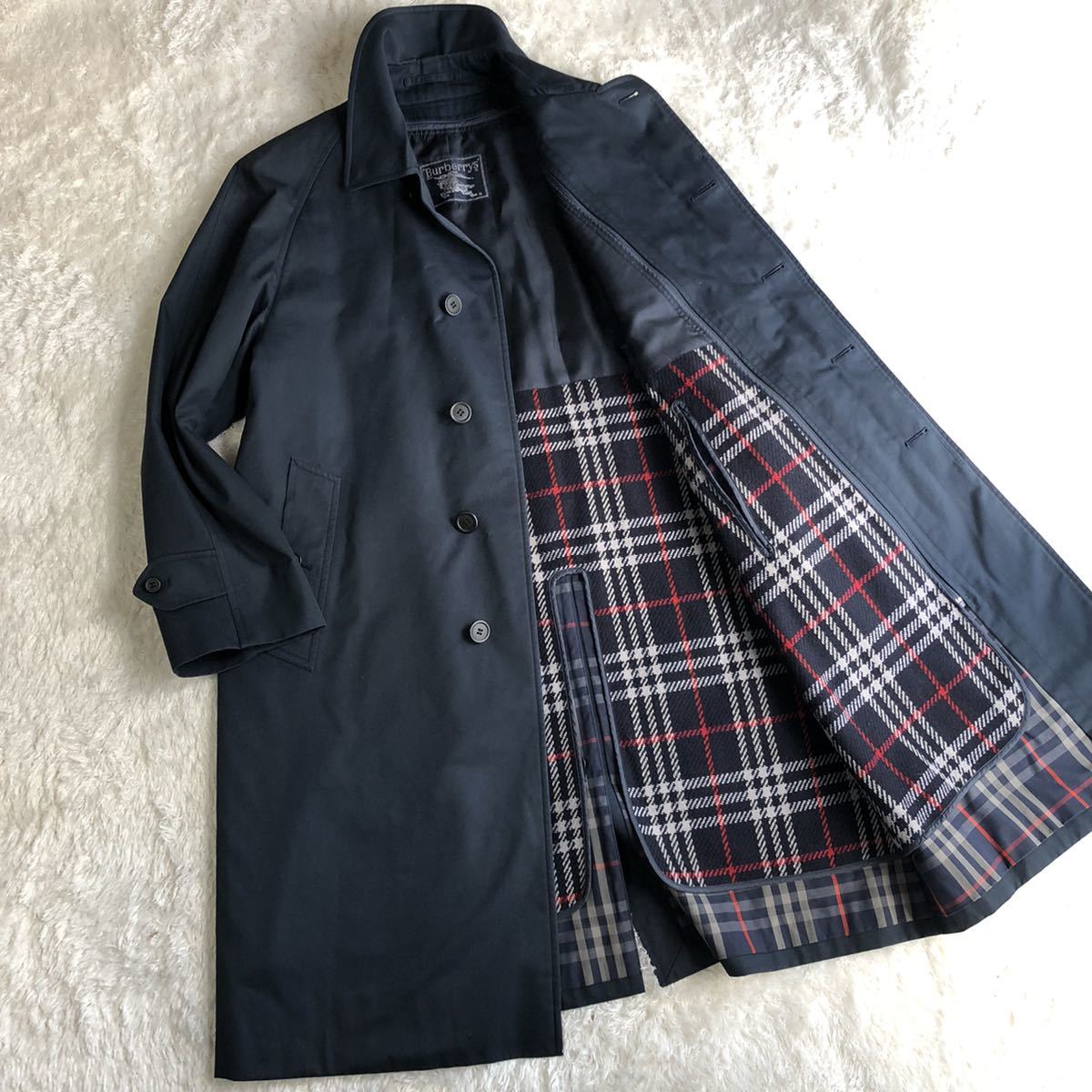 美品】 バーバリー ウール ライナー付 ステンカラーコート 裏地