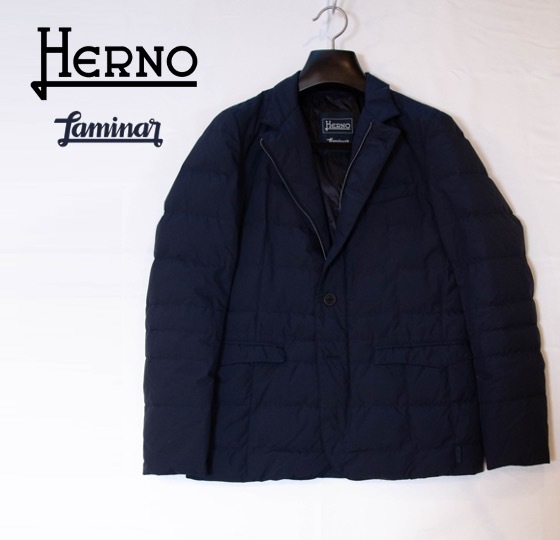 HERNO Laminar ダウンジャケット テーラードジャケット サイズ48 ネイビー ヘルノ ラミナー コート MOORER ムーレー(L ...