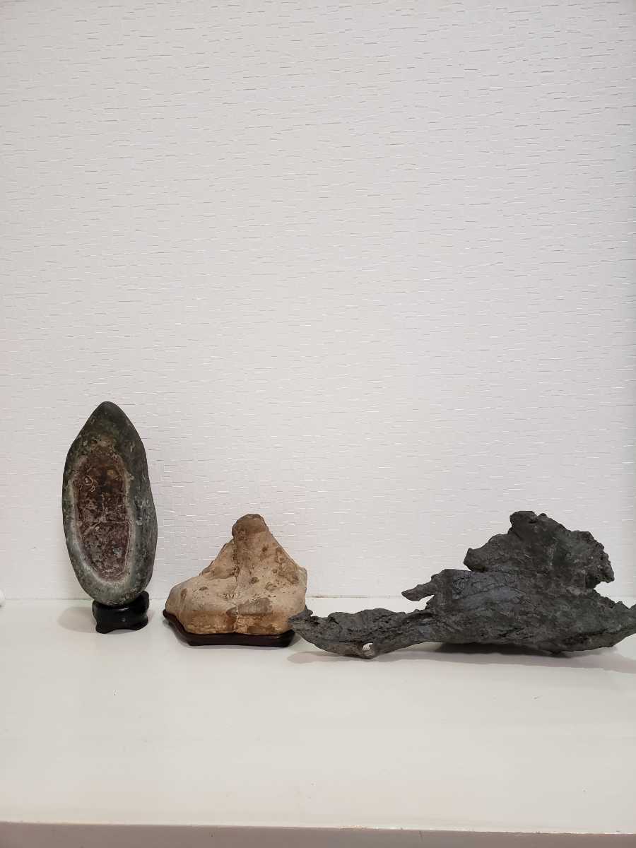 水石 鑑賞石 盆石 千軒石 近景山形石 ウブ石 蒼黒石 小品石 添