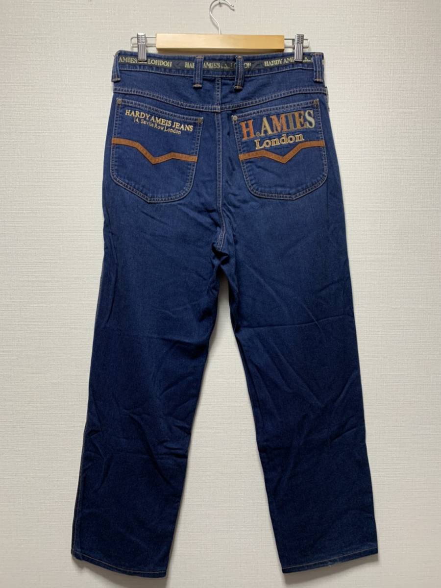 美品☆ [HARDY AMIES SPORT] バックデザイン インディゴデニムパンツ 85 ハーディーエイミス スポーツ