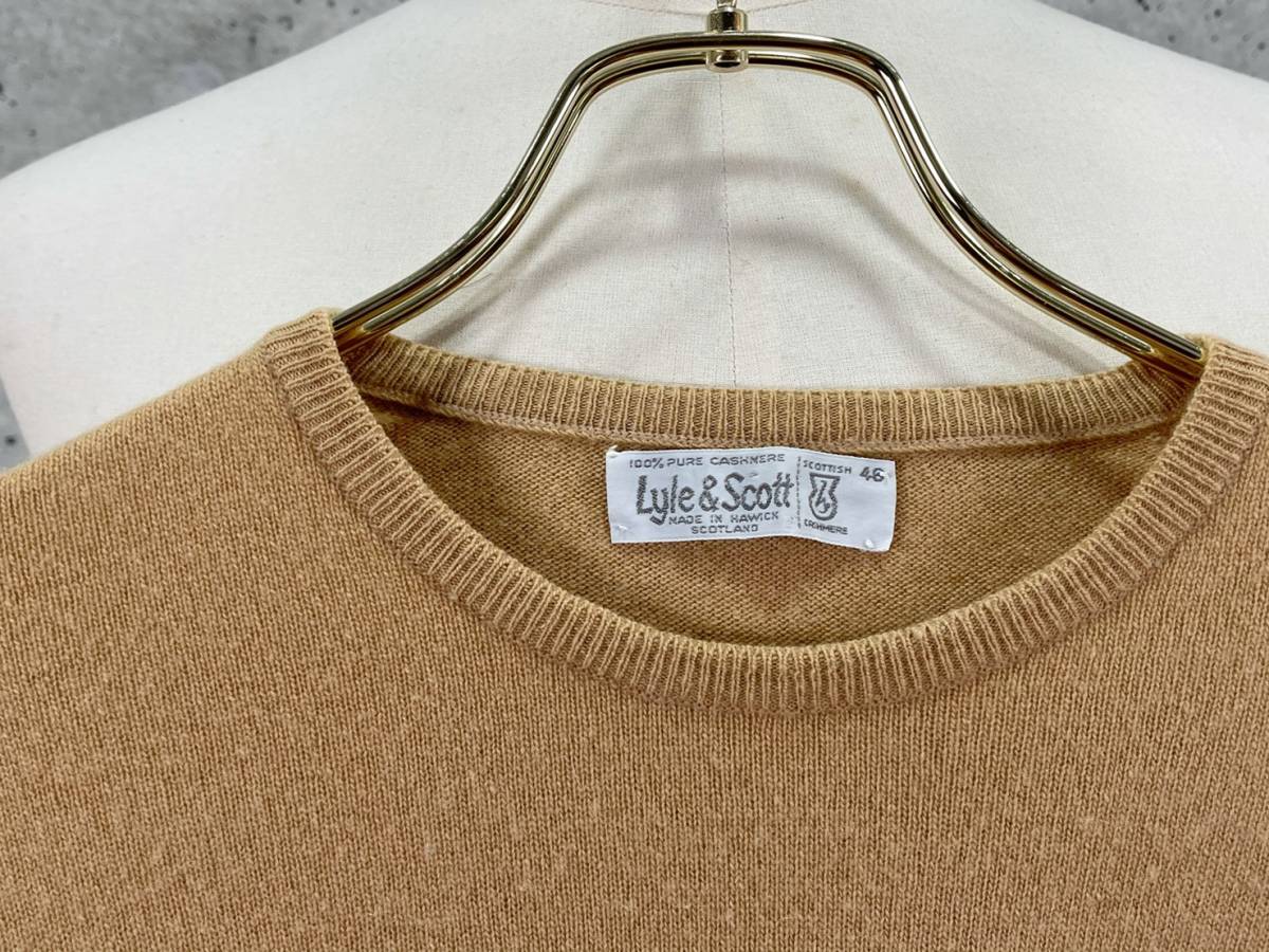 希少《 Cashmere100% / Camel 》80s 90s 美品【 LYLE&SCOTT キャメル 