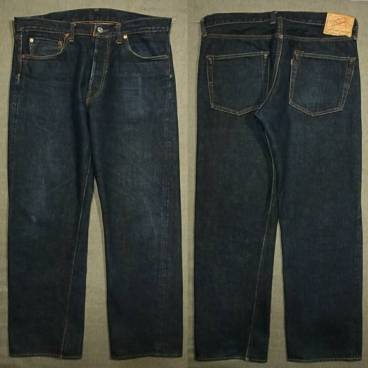 W36 旧ドゥニーム XX タイプ SHINS ギャラ入り革パッチ 革パッチ XX 
