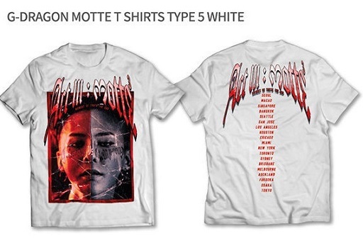 G-DRAGON ジヨンACTⅢ:MOTTE ソロコンTシャツ公式　白 未開封 G-DRAGON 2017 WORLD TOUR ActⅢ:motte ジヨン ソウルコン YG