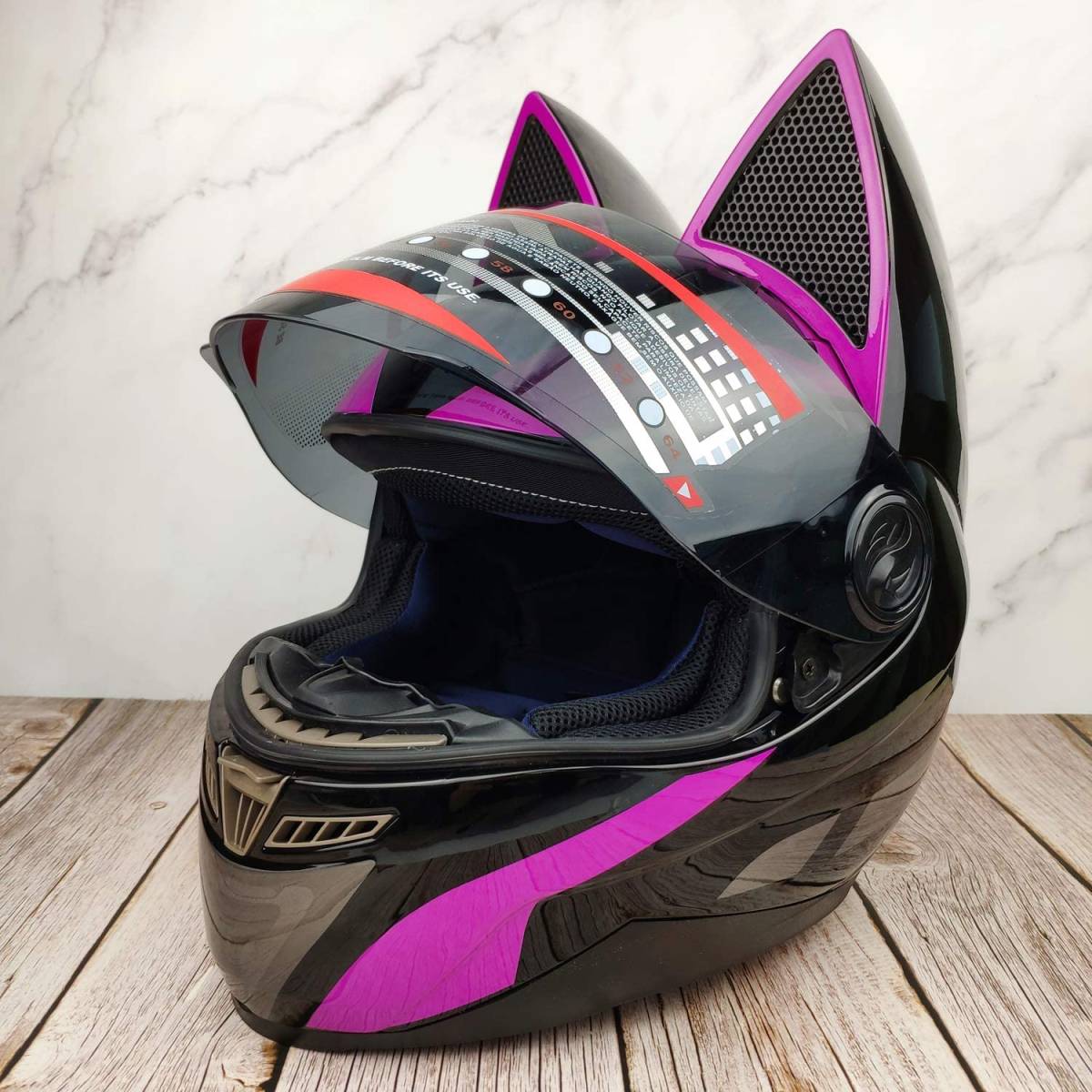 新入荷☆NITRINOS フルフェイスヘルメット 猫耳 バイク用 バイク