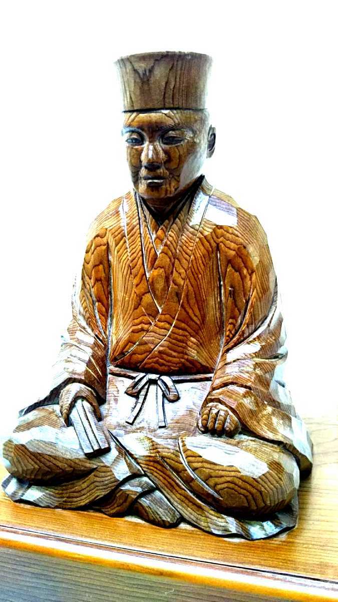 ※ 価値あり！千 利休像 木彫像 村上 秀雲造_7