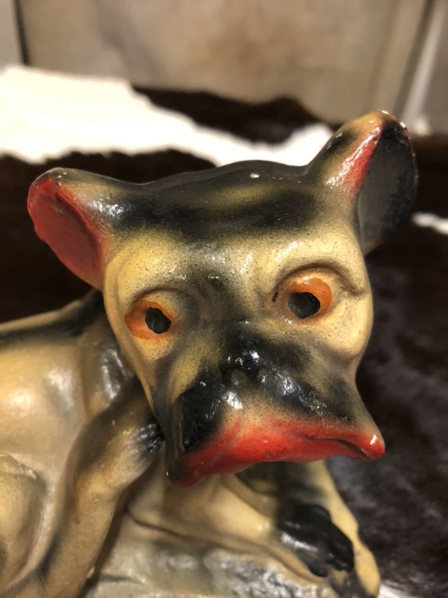 石膏 vintageブルドッグ 置物 【vintage】フレンチブル 石膏 店舗什器 antique ブロカント 古道具 アンティーク ヴィンテージ US 古着 雑貨 ブルドッグ dog 20s 30s 40s