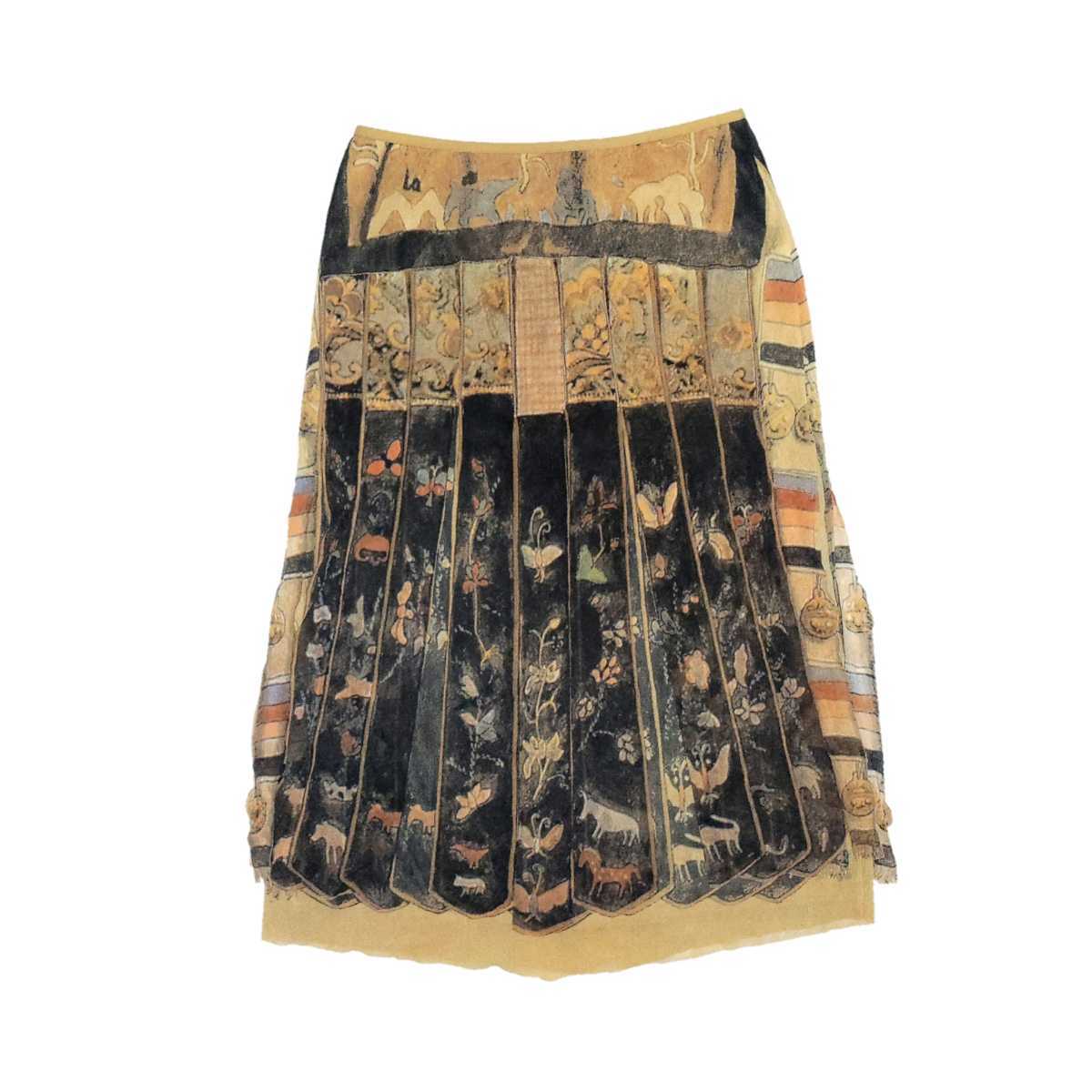 vivienne tam 90s ANCIENT ANIMAL MURAL MESH SKIRT ヴィヴィアンタム  