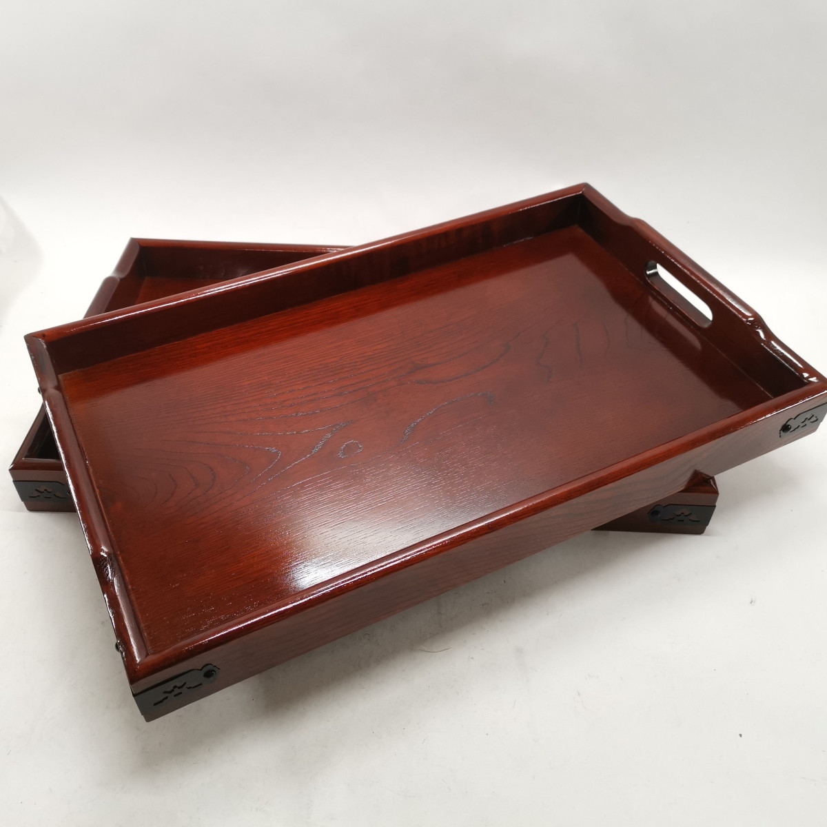 お買い得，SALE 木製漆器 お盆 和食器 2枚まとめセット 外寸51.5cm&times;31.5cm&times;最大高5.5cm#7410(盆)｜売買されたオークション情報、yahooの商品情報をアーカイブ公開 - オークファン 盆