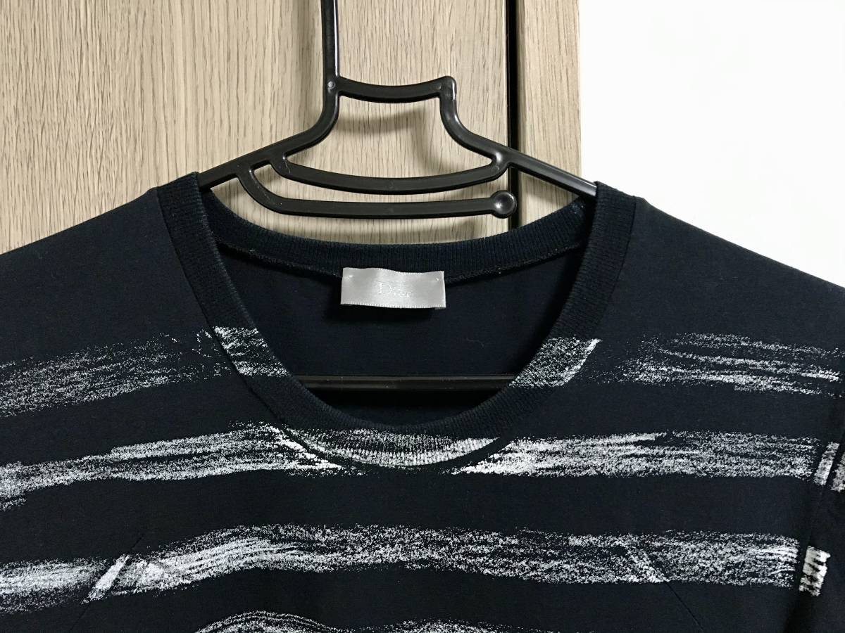 ディオールオム 手書きボーダーTシャツ サイズS 美品 【公式通販】