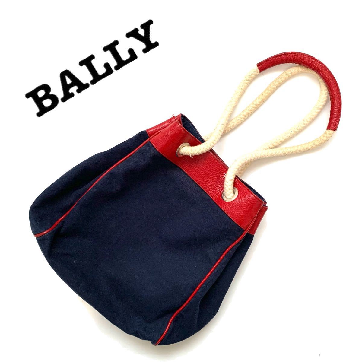 バリー BALLY トートバッグ - レザー×キャンバス ブラウン×ボルドー 