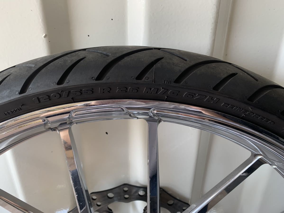 ハーレーバガーカスタムフロントホイール26inch 0 26インチ フロント26インチホイールに赤色の外装が映えるバガースタイル MOTORCYCLESのCVO FLHX ホイール（車用品・バイク用品）の通販