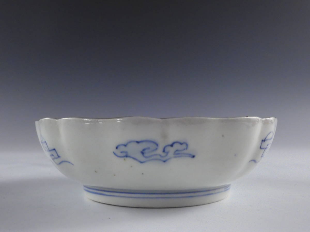 □匠□古伊万里 金彩色絵 花鳥文 輪花 皿 5客 15cm